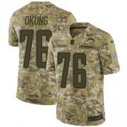 Wholesale Cheap Nike Chargers #76 Russell Okung Camo Youth Stitched NFL Limited 2018 Salute to Service Jersey