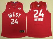 Wholesale Cheap 2015-16 NBA Western All-Stars Men's #24 Kobe Bryant Revolution 30 Swingman Red Jersey