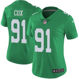 Wholesale Cheap Nike Eagles #91 Fletcher Cox Green Women\'s Stitched NFL Limited Rush Jersey