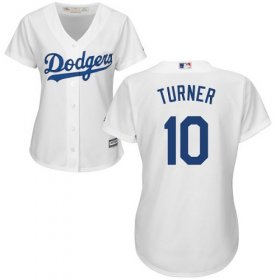 Wholesale Cheap Dodgers #10 Justin Turner White Home Women\'s Stitched MLB Jersey