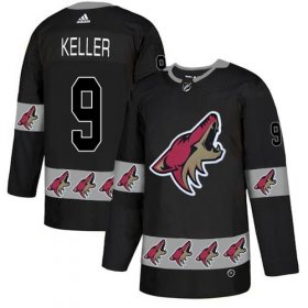 Wholesale Cheap Adidas Coyotes #9 Clayton Keller Black Authentic Team Logo Fashion Stitched NHL Jersey