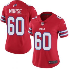 Wholesale Cheap Nike Bills #60 Mitch Morse Red Women\'s Stitched NFL Limited Rush Jersey