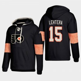Wholesale Cheap Philadelphia Flyers #15 Jori Lehtera Black adidas Lace-Up Pullover Hoodie