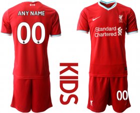 Wholesale Cheap Youth 2020-2021 club Liverpool home customized red Soccer Jerseys