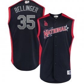 Wholesale Cheap National League #35 Cody Bellinger Majestic 2019 MLB All-Star Game Workout Player Jersey Navy