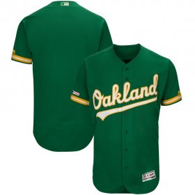 Wholesale Cheap Men\'s Oakland Athletics Blank Majestic Kelly Green Alternate Flex Base Authentic Collection Team Jersey