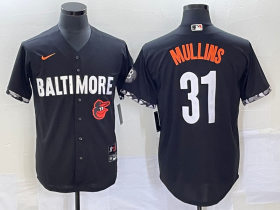 Wholesale Cheap Men\'s Baltimore Orioles #31 Cedric Mullins Black 2023 City Connect Cool Base Stitched Jersey