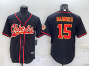 Wholesale Men's Kansas City Chiefs Patrick Mahomes Black Stitched Cool Base Nike Baseball Jersey
