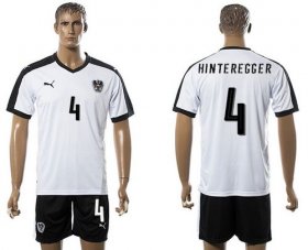 Wholesale Cheap Austria #4 Hinteregger White Away Soccer Country Jersey
