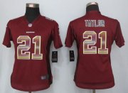 Wholesale Cheap Nike Redskins #21 Sean Taylor Burgundy Red Team Color Women's Stitched NFL Elite Strobe Jersey