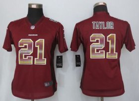 Wholesale Cheap Nike Redskins #21 Sean Taylor Burgundy Red Team Color Women\'s Stitched NFL Elite Strobe Jersey