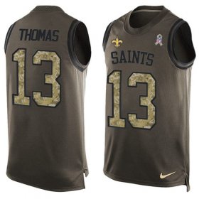 Wholesale Cheap Nike Saints #13 Michael Thomas Green Men\'s Stitched NFL Limited Salute To Service Tank Top Jersey