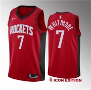 Wholesale Cheap Men's Houston Rockets #7 Cam Whitmore Red 2023 Draft Icon Edition Stitched Basketball Jersey