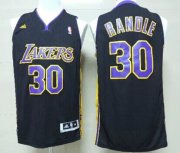 Wholesale Cheap Los Angeles Lakers #30 Julius Randle Revolution 30 Swingman Black With Purple Jersey