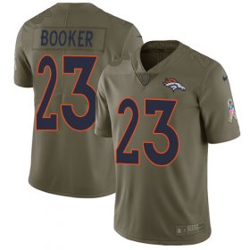 Wholesale Cheap Nike Broncos #23 Devontae Booker Olive Men\'s Stitched NFL Limited 2017 Salute to Service Jersey