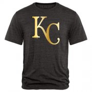 Wholesale Cheap Kansas City Royals Gold Collection Tri-Blend T-Shirt Black