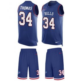 Wholesale Cheap Nike Bills #34 Thurman Thomas Royal Blue Team Color Men\'s Stitched NFL Limited Tank Top Suit Jersey