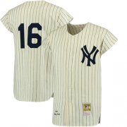 Wholesale Cheap Mitchell And Ness 1961 Yankees #16 Whitey Ford Cream Throwback Stitched MLB Jersey