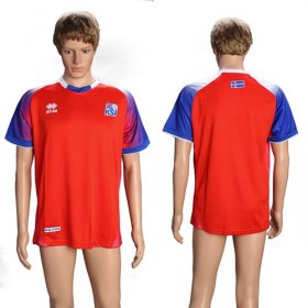 Wholesale Cheap Iceland Blank Red Goalkeeper Soccer Country Jersey