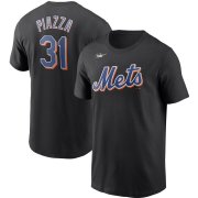 Wholesale Cheap New York Mets #31 Mike Piazza Nike Cooperstown Collection Name & Number T-Shirt Black