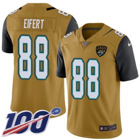 Wholesale Cheap Nike Jaguars #88 Tyler Eifert Gold Men\'s Stitched NFL Limited Rush 100th Season Jersey