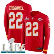 Wholesale Cheap Nike Chiefs #22 Juan Thornhill Red Super Bowl LIV 2020 Team Color Men's Stitched NFL Limited Therma Long Sleeve Jersey