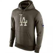 Wholesale Cheap Men's Los Angeles Dodgers Nike Olive Salute To Service KO Performance Hoodie
