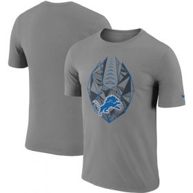 Wholesale Cheap Men\'s Detroit Lions Nike Gray Fan Gear Icon Performance T-Shirt