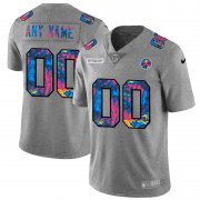 Wholesale Cheap Pittsburgh Steelers Custom Men's Nike Multi-Color 2020 NFL Crucial Catch Vapor Untouchable Limited Jersey Greyheather
