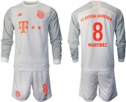 Wholesale Cheap Men 2020-2021 club Bayern Munchen away long sleeves 8 white Soccer Jerseys
