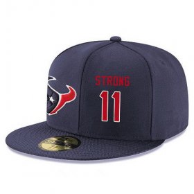 Wholesale Cheap Houston Texans #11 Jaelen Strong Snapback Cap NFL Player Navy Blue with Red Number Stitched Hat