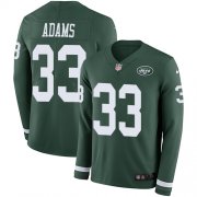 Wholesale Cheap Nike Jets #33 Jamal Adams Green Team Color Youth Stitched NFL Limited Therma Long Sleeve Jersey