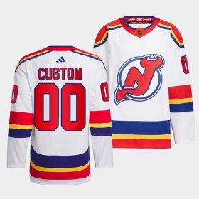 Wholesale Cheap Men\'s New Jersey Devils Custom White 2022-23 Reverse Retro Stitched Jersey