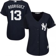 Wholesale Cheap Yankees #13 Alex Rodriguez Navy Blue Alternate Women's Stitched MLB Jersey