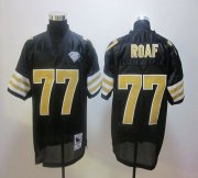 Wholesale Cheap Mitchell And Ness Saints #77 Willie Roaf Black Stitched NFL Jersey