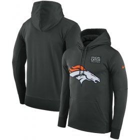 Wholesale Cheap NFL Men\'s Denver Broncos Nike Anthracite Crucial Catch Performance Pullover Hoodie