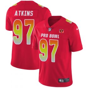 Wholesale Cheap Nike Bengals #97 Geno Atkins Red Men\'s Stitched NFL Limited AFC 2019 Pro Bowl Jersey