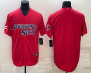 Cheap Men's Puerto Rico Baseball Blank 2023 Red World Baseball Classic Stitched Jerseys