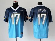 Wholesale Cheap Nike Chargers #17 Philip Rivers Navy Blue/Electric Blue Men's Stitched NFL Elite Fadeaway Fashion Jersey