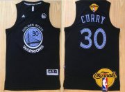 Wholesale Cheap Men's Golden State Warriors #30 Stephen Curry Black With Purple Diamond 2016 The NBA Finals Patch Jersey