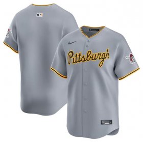 Cheap Men\'s Pittsburgh Pirates Blank Gray Away Limited Baseball Stitched Jersey