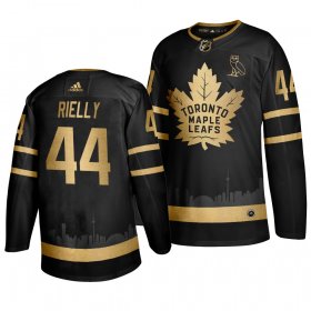 Wholesale Cheap Adidas Maple Leafs #44 Morgan Rielly Men\'s 2019 Black Golden Edition OVO Branded Stitched NHL Jersey