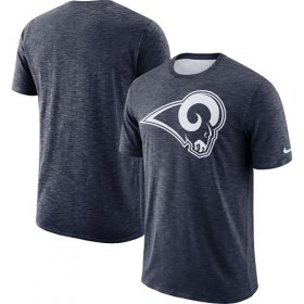 Wholesale Cheap Men\'s Los Angeles Rams Nike Navy Sideline Cotton Slub Performance T-Shirt