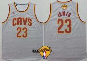 Wholesale Cheap Men's Cleveland Cavaliers #23 LeBron James 2015 The Finals New Gray Jersey