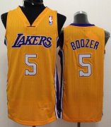 Wholesale Cheap Los Angeles Lakers #5 Carlos Boozer Yellow Swingman Jersey