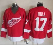 Wholesale Cheap Red Wings #17 Brett Hull Red CCM Throwback Stitched NHL Jersey