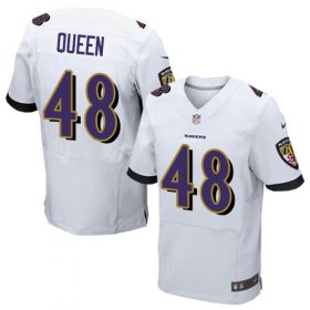 Wholesale Cheap Nike Ravens #48 Patrick Queen White Men\'s Stitched NFL New Elite Jersey