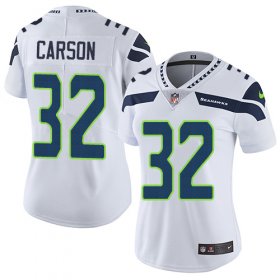 Wholesale Cheap Nike Seahawks #32 Chris Carson White Women\'s Stitched NFL Vapor Untouchable Limited Jersey