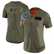 Wholesale Cheap Nike Colts #1 Pat McAfee Camo Women's Stitched NFL Limited 2019 Salute to Service Jersey
