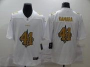 Wholesale Cheap Men's New Orleans Saints #41 Alvin Kamara White 2020 Shadow Logo Vapor Untouchable Stitched NFL Nike Limited Jersey